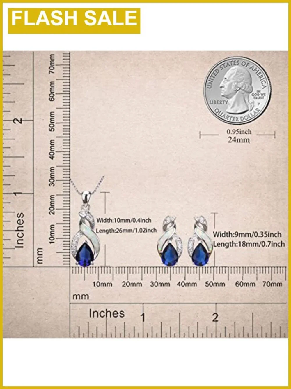 Created Opal Necklace Earrings Jewelry Set Hypoallergenic Gift for Mom